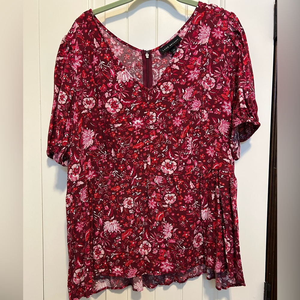 Lane Bryant Red and Pink Blouse